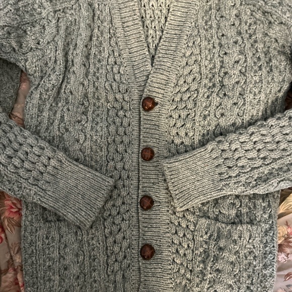 Vintage GAP Of DUNLOE INDUSTRIES/Pure Wool Handloomed Sweater green chunky - Picture 1 of 14